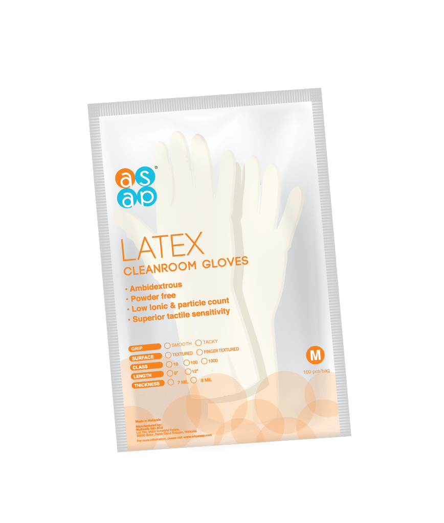 Cleanroom Latex Powder Free Gloves ASAP International